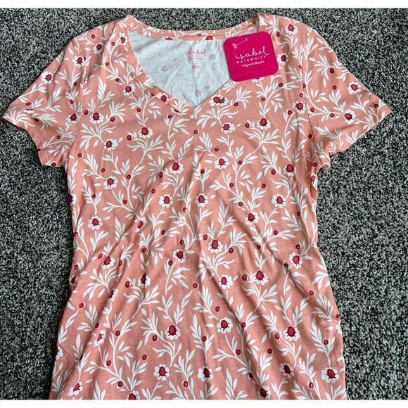 NWT Isabel Maternity women's floral print short sleeve shirt size small - Picture 3 of 7